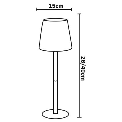 LED RGBW Dimmable Touch Outdoor Table Lamp LUCIA LED/2W/5V 1800/2700/6500K 3600 mAh IP44 Black