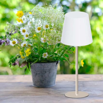 LED RGBW Dimmable Touch-Sensitive Outdoor Table Lamp LUCIA LED/2W/5V 1800/2700/6500K 3600 mAh IP44 Beige