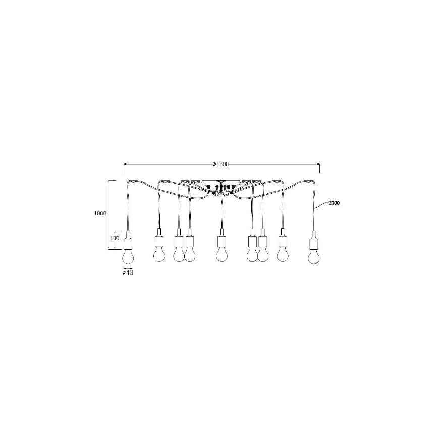 Lucide 08408/10/30 - Pendant light FIX MULTIPLE 10xE27/60W/230V