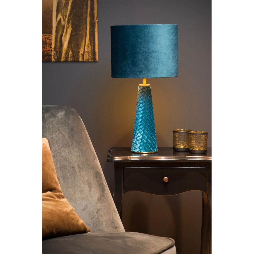 Lucide 10501/81/37 - Table lamp EXTRAVAGANZA VELVET 1xE27/60W/230V blue