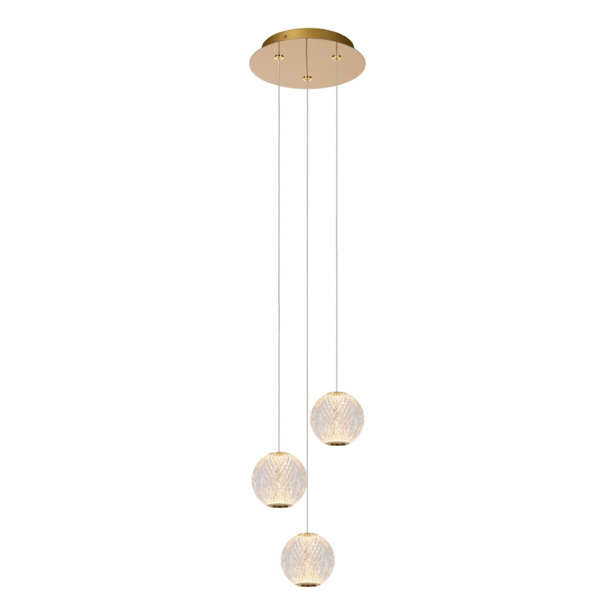 Lucide 13499/13/60 - LED Dimmable chandelier on a string CINTRA 3xLED/4,7W/230V gold