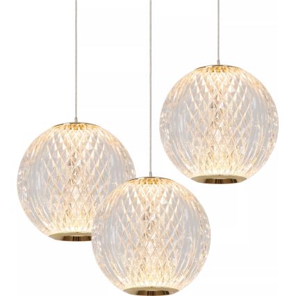Lucide 13499/13/60 - LED Dimmable chandelier on a string CINTRA 3xLED/4,7W/230V gold