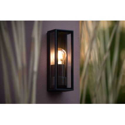 Lucide 15802/01/30 - Outdoor wall light DUKAN 1xE27/15W/230V IP65 black