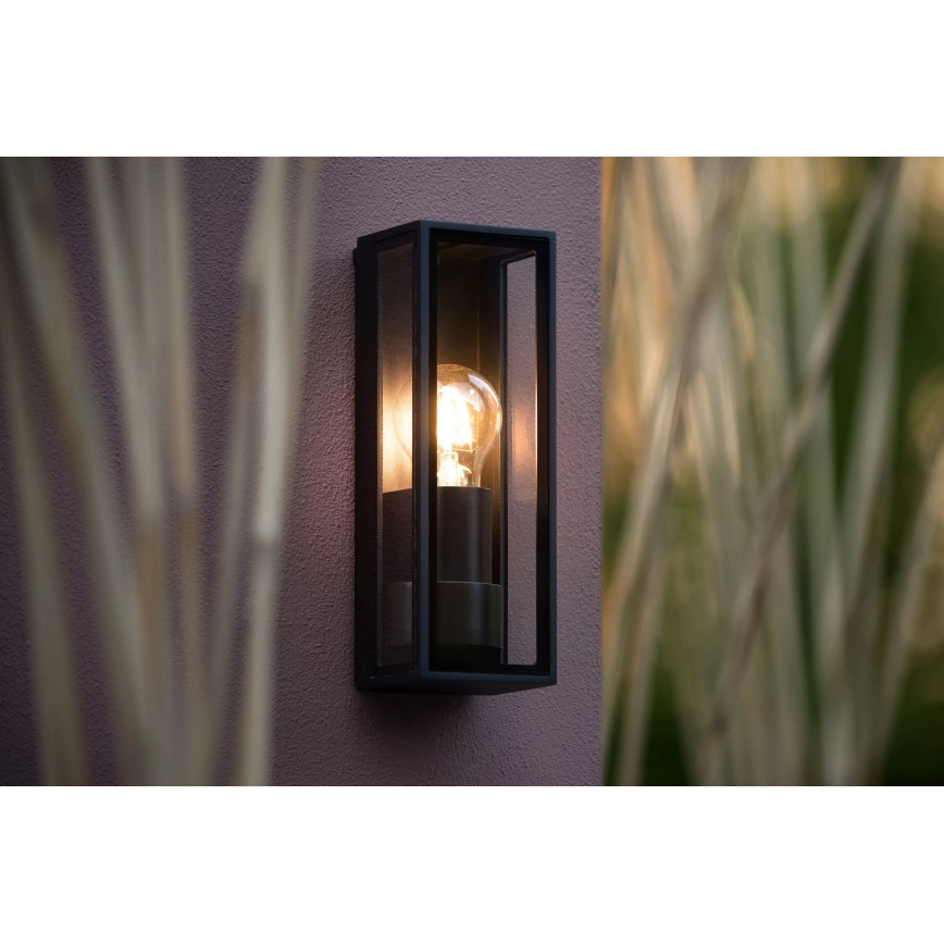 Lucide 15802/01/30 - Outdoor wall light DUKAN 1xE27/15W/230V IP65 black