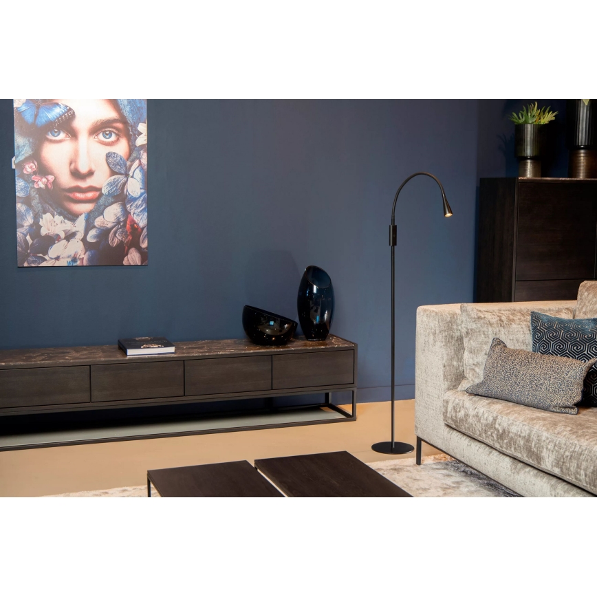 Lucide 18756/03/30 - LED Dimmable flexible touch floor lamp ZOZY LED/4W/230V black