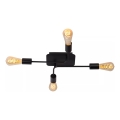Lucide 21118/04/30 - Flush-mounted chandelier LESTER 4xE27/40W/230V black