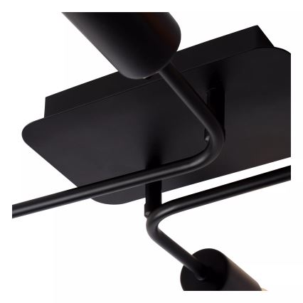 Lucide 21118/04/30 - Flush-mounted chandelier LESTER 4xE27/40W/230V black