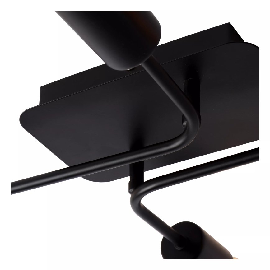 Lucide 21118/04/30 - Flush-mounted chandelier LESTER 4xE27/40W/230V black
