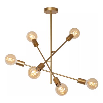 Lucide 21119/06/02 - LESTER Rod Chandelier 6xE27/40W/230V
