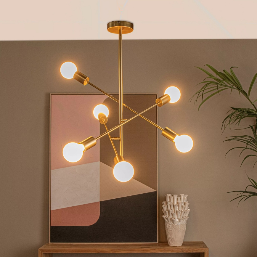 Lucide 21119/06/02 - LESTER Rod Chandelier 6xE27/40W/230V