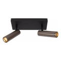 Lucide 22974/02/15 - GRADO Spotlight 2xGU10/40W/230V Black/Brown
