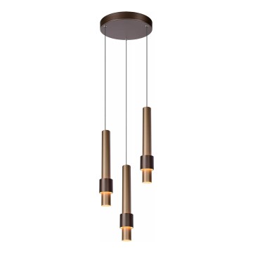 Lucide 24402/15/96 - LED Dimmable chandelier on a string MARGARY 3xLED/4W/230V brass