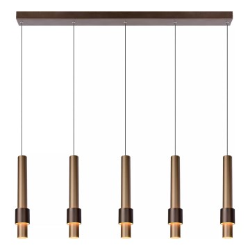 Lucide 24402/30/96 - LED Dimmable chandelier on a string MARGARY 5xLED/4,2W/230V brass