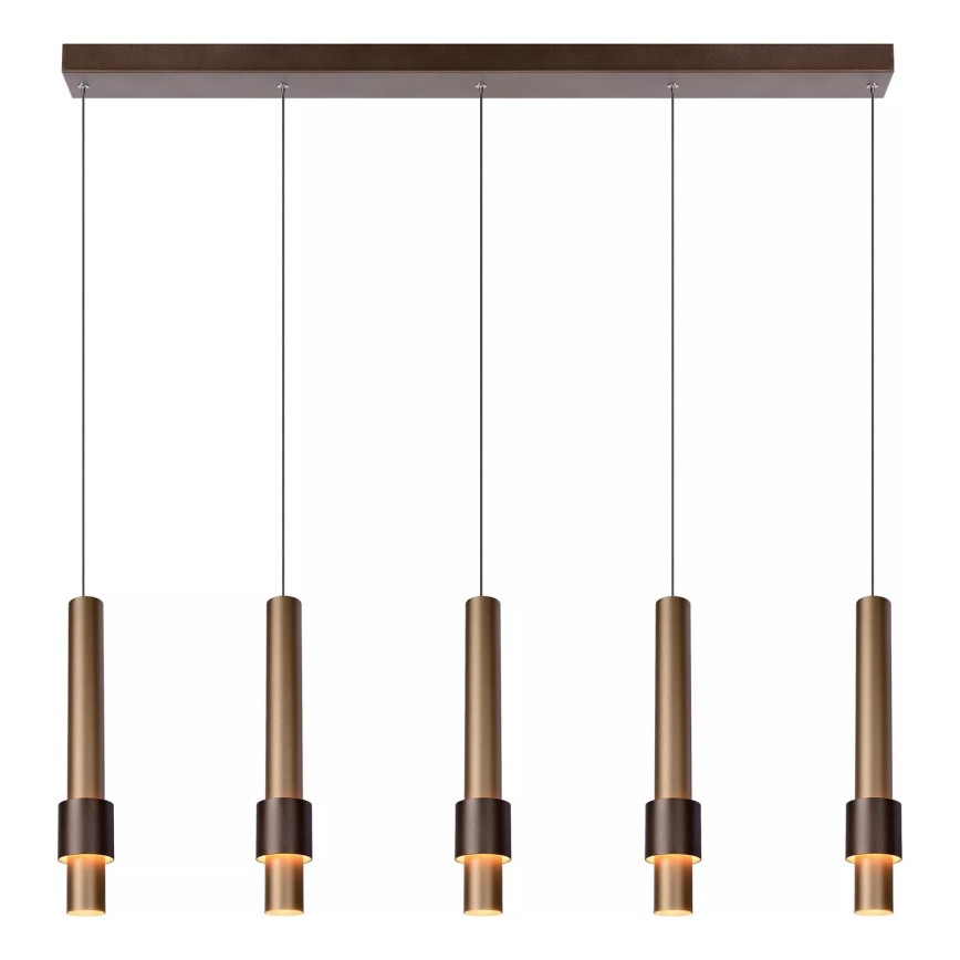 Lucide 24402/30/96 - LED Dimmable chandelier on a string MARGARY 5xLED/4,2W/230V brass