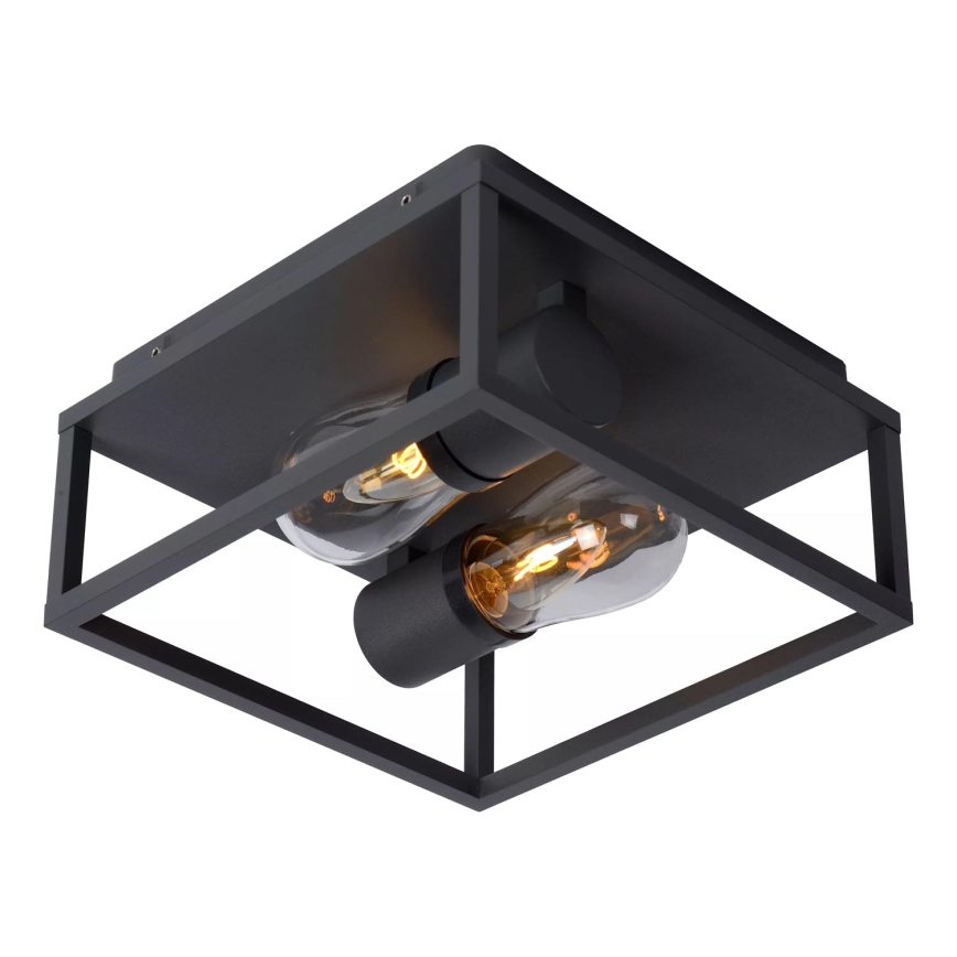 Lucide 27100/02/30 - Bathroom ceiling light CARLYN 2xE14/6W/230V IP54 black