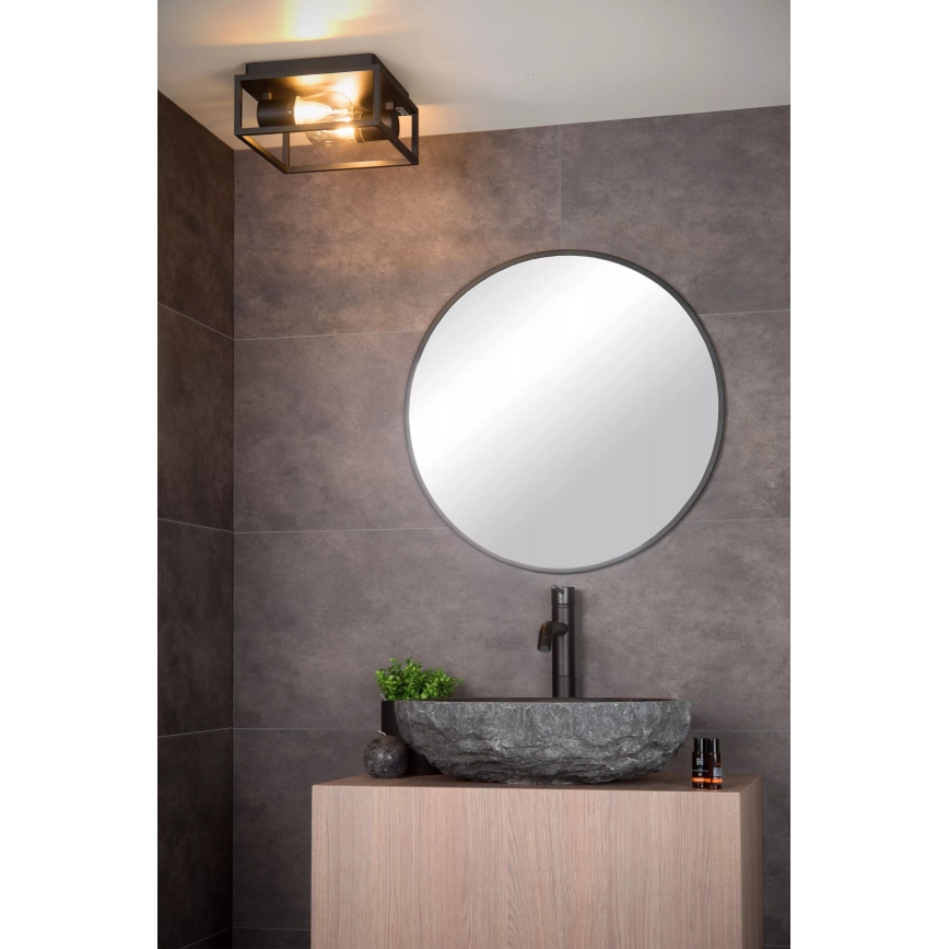 Lucide 27100/02/30 - Bathroom ceiling light CARLYN 2xE14/6W/230V IP54 black