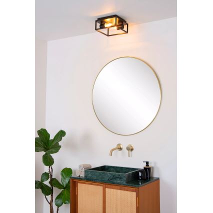 Lucide 27100/02/30 - Bathroom ceiling light CARLYN 2xE14/6W/230V IP54 black
