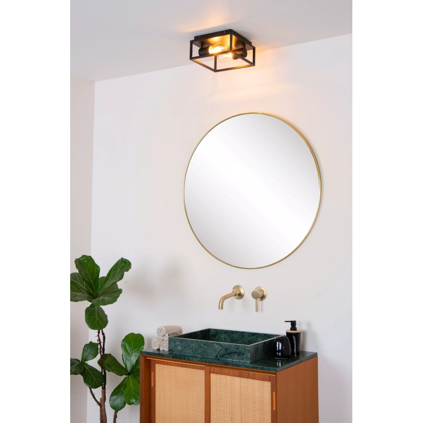Lucide 27100/02/30 - Bathroom ceiling light CARLYN 2xE14/6W/230V IP54 black