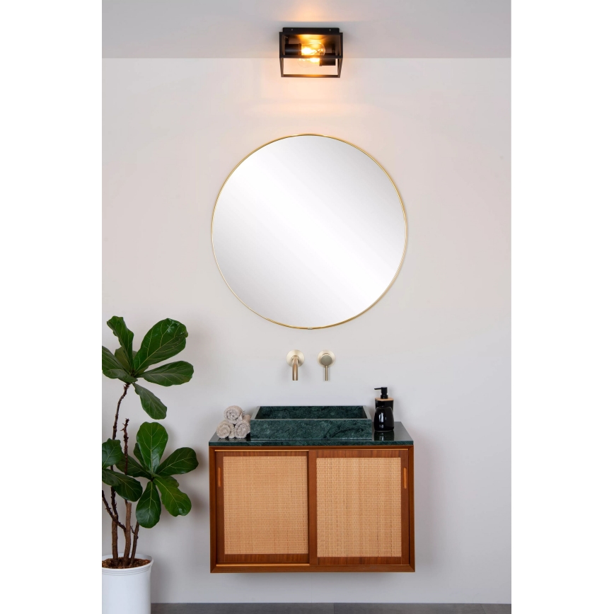 Lucide 27100/02/30 - Bathroom ceiling light CARLYN 2xE14/6W/230V IP54 black