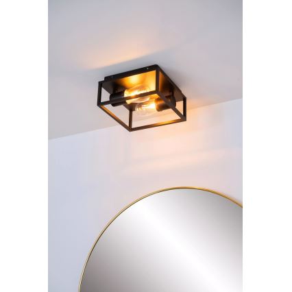 Lucide 27100/02/30 - Bathroom ceiling light CARLYN 2xE14/6W/230V IP54 black