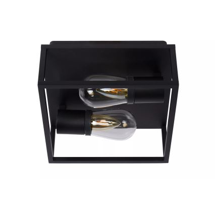 Lucide 27100/02/30 - Bathroom ceiling light CARLYN 2xE14/6W/230V IP54 black