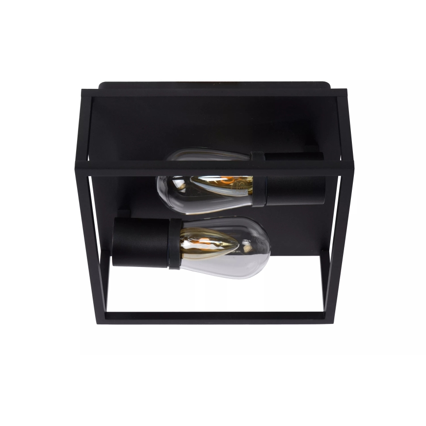 Lucide 27100/02/30 - Bathroom ceiling light CARLYN 2xE14/6W/230V IP54 black