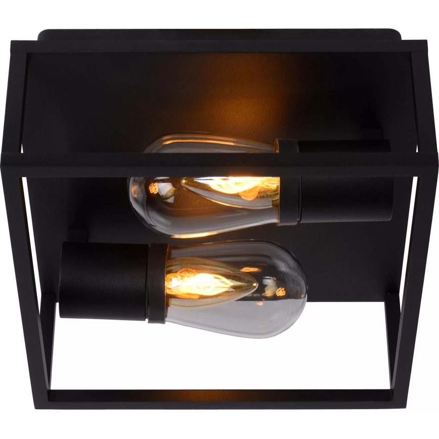 Lucide 27100/02/30 - Bathroom ceiling light CARLYN 2xE14/6W/230V IP54 black