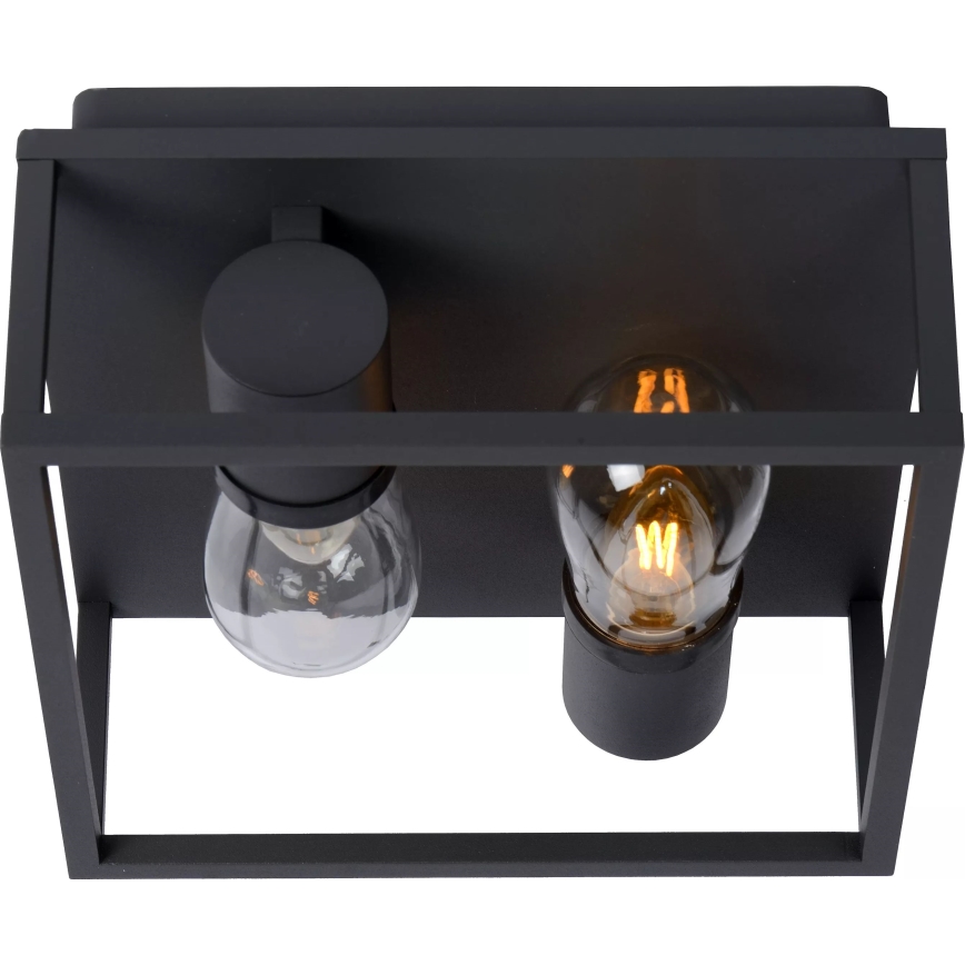 Lucide 27100/02/30 - Bathroom ceiling light CARLYN 2xE14/6W/230V IP54 black