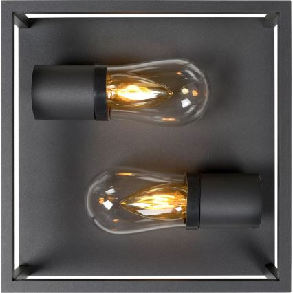 Lucide 27100/02/30 - Bathroom ceiling light CARLYN 2xE14/6W/230V IP54 black