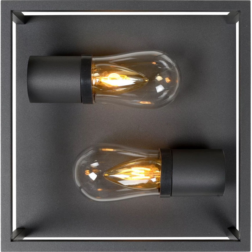 Lucide 27100/02/30 - Bathroom ceiling light CARLYN 2xE14/6W/230V IP54 black