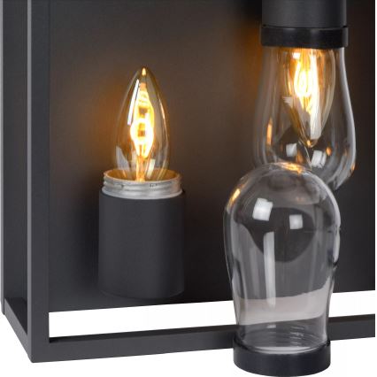 Lucide 27100/02/30 - Bathroom ceiling light CARLYN 2xE14/6W/230V IP54 black