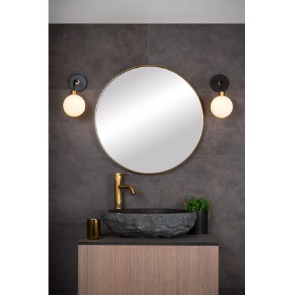 Lucide 30265/01/30 - Bathroom wall lamp BEREND 1xG9/33W/230V IP44 black