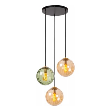Lucide 45493/03/33 - Chandelier on a string MONSARAZ 3xE27/40W/230V green/beige
