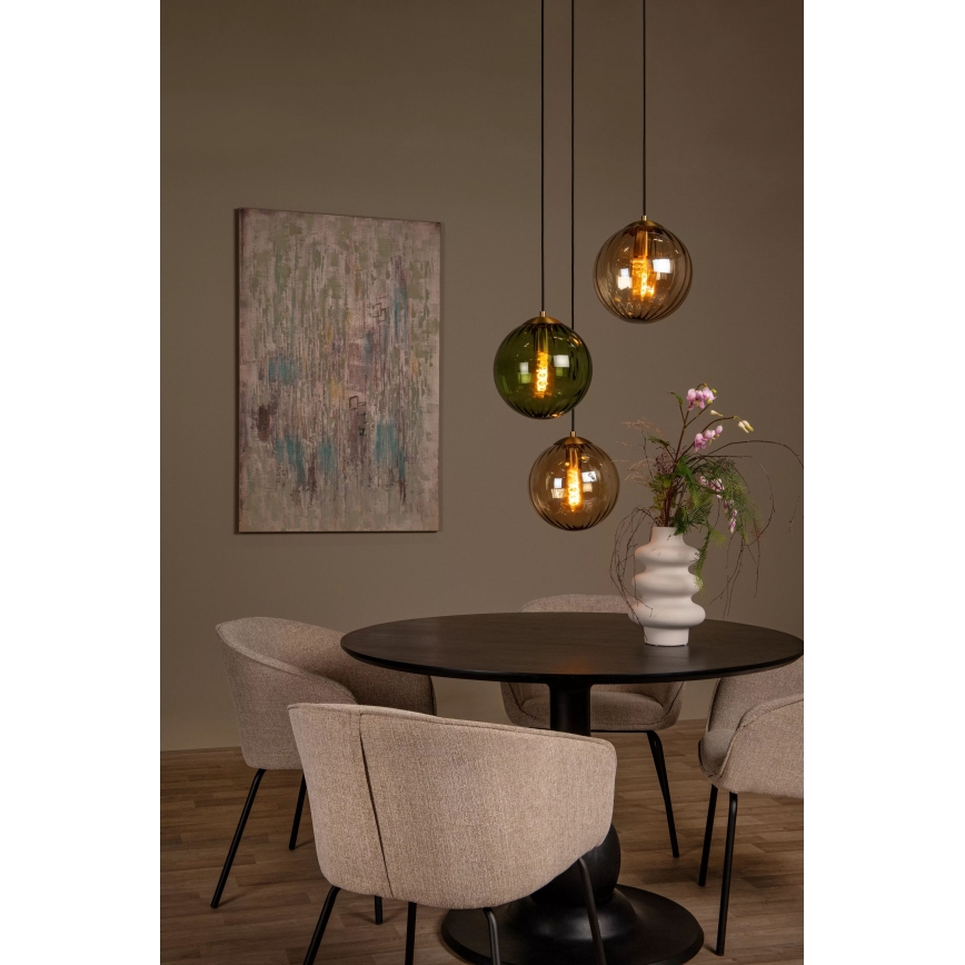 Lucide 45493/03/33 - Chandelier on a string MONSARAZ 3xE27/40W/230V green/beige