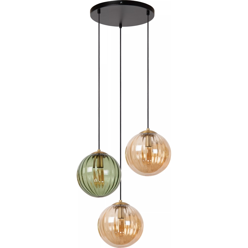 Lucide 45493/03/33 - Chandelier on a string MONSARAZ 3xE27/40W/230V green/beige