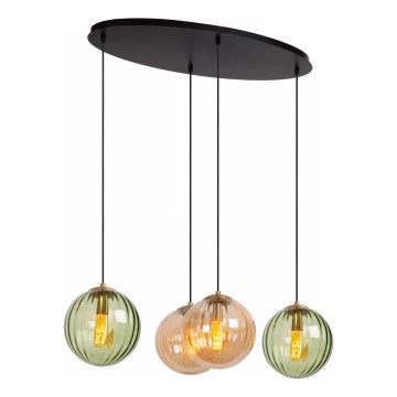 Lucide 45493/04/33 - Chandelier on a string MONSARAZ 4xE27/40W/230V green/beige