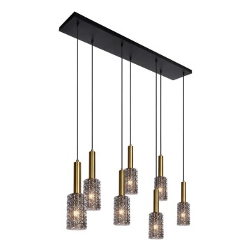 Lucide 45498/07/02 - Chandelier on a string CORALIE 7xE27/40W/230V black/brass