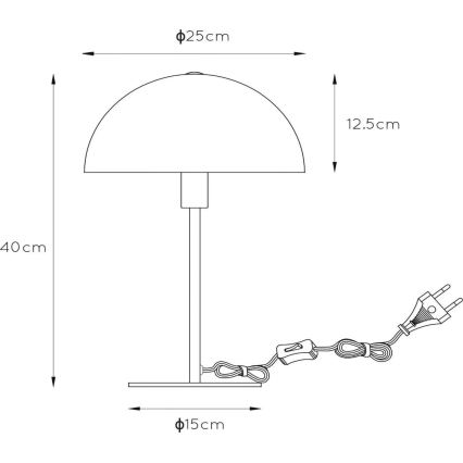 Lucide 45596/01/44 - Table lamp SIEMON 1xE14/25W/230V orange
