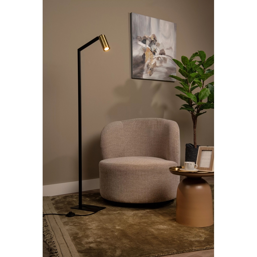 Lucide 45799/01/30 - Floor lamp SYBIL 1xGU10/35W/230V black/gold