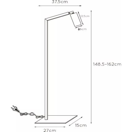Lucide 45799/01/30 - Floor lamp SYBIL 1xGU10/35W/230V black/gold