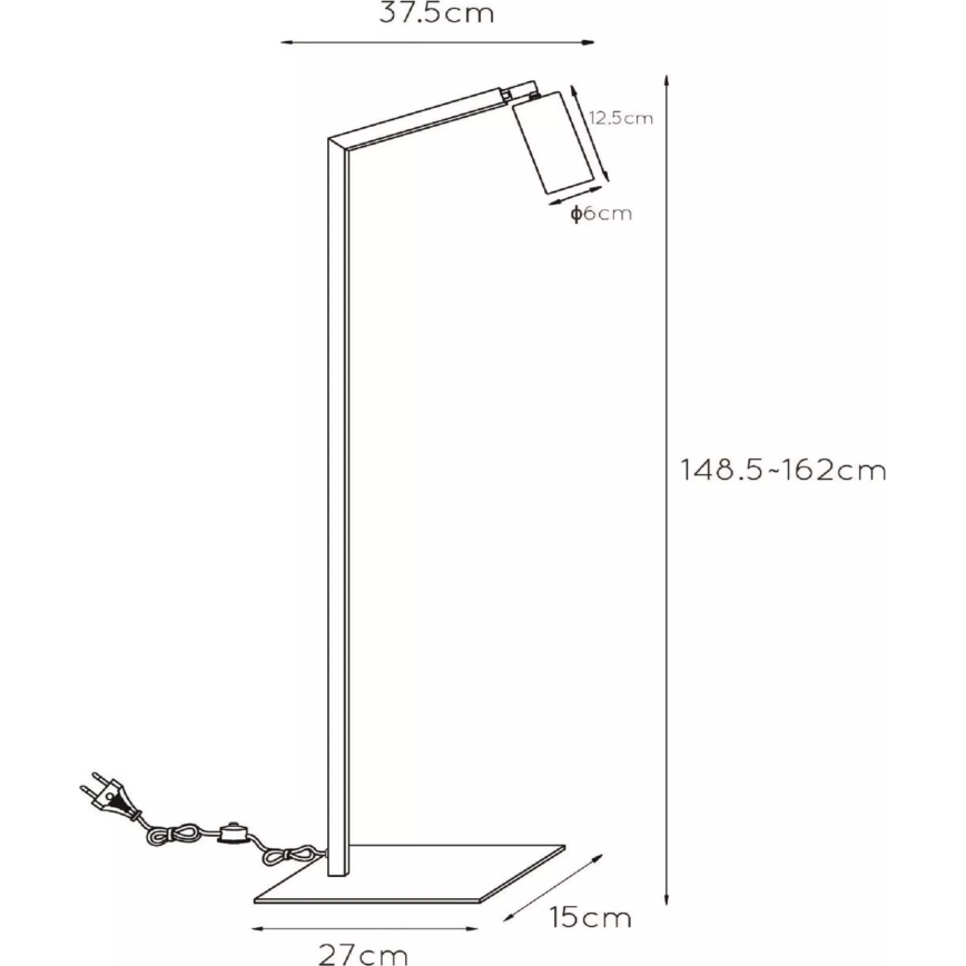 Lucide 45799/01/30 - Floor lamp SYBIL 1xGU10/35W/230V black/gold