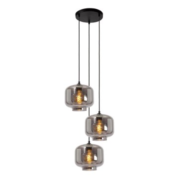 Lucide 46413/13/65 - Chandelier on a string MEDINE 3xE27/40W/230V smoky