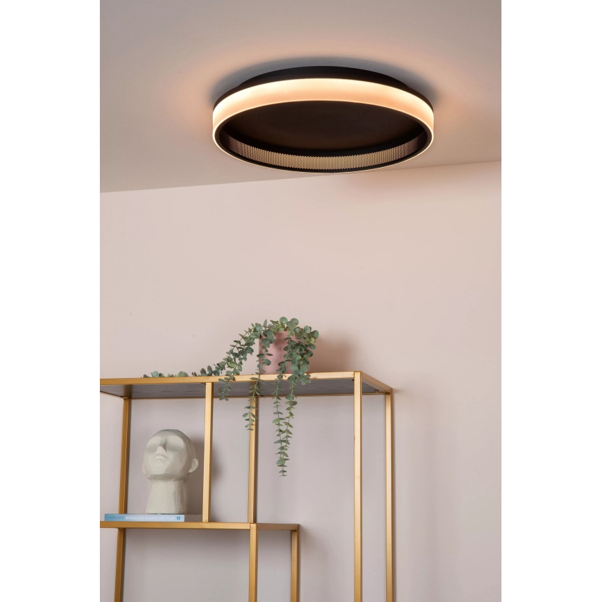 Lucide 71102/40/30 - LED Dimmable ceiling light ESTREJA LED/40W/230V 2500-3000K d. 40 cm black + remote control