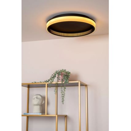 Lucide 71102/40/30 - LED Dimmable ceiling light ESTREJA LED/40W/230V 2500-3000K d. 40 cm black + remote control