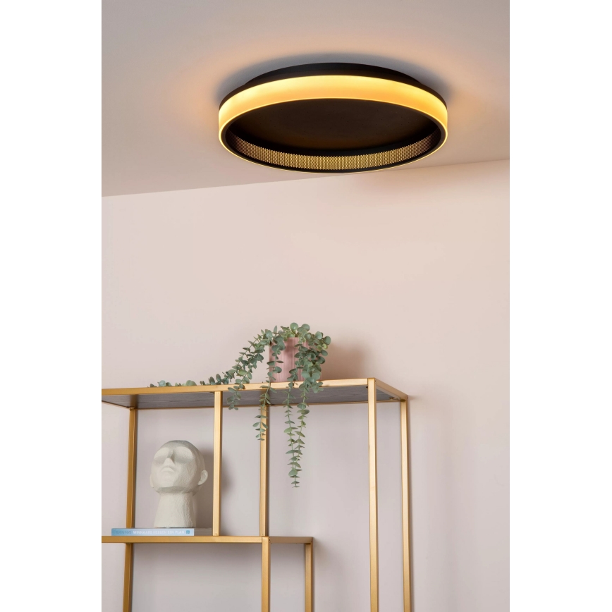 Lucide 71102/40/30 - LED Dimmable ceiling light ESTREJA LED/40W/230V 2500-3000K d. 40 cm black + remote control