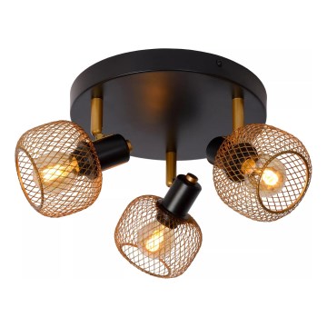 Lucide 77978/13/02 - Spotlight MAREN 3xE14/13W/230V black/brass