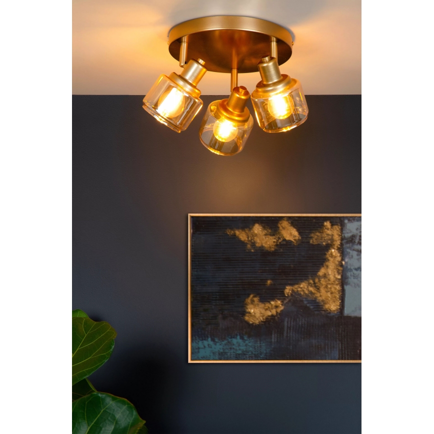 Lucide 77979/13/02 - Spotlight BJORN 3xE14/40W/230V gold