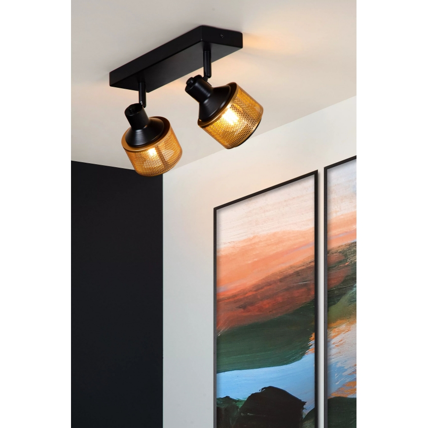 Lucide 77980/02/30 - Spotlight RAFA 2xE14/40W/230V black/bronze