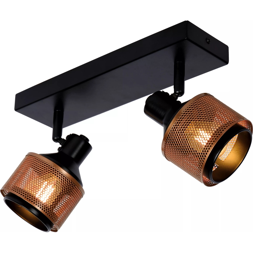 Lucide 77980/02/30 - Spotlight RAFA 2xE14/40W/230V black/bronze