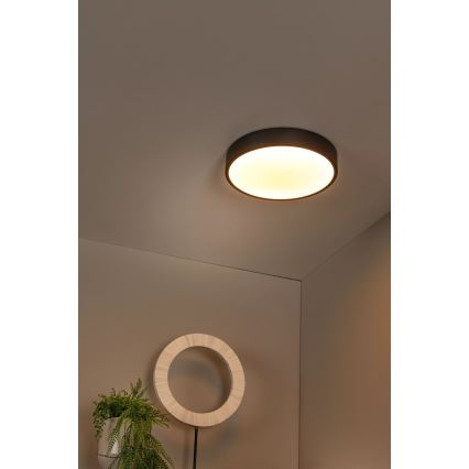 Lucide 79185/30/30 - LED Dimmable ceiling light UNAR LED/18W/230V d. 30 cm black